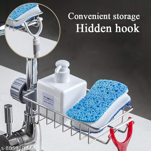 NutmegBear™ Adjustable Faucet Sink Sponge Holder